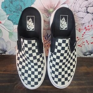 Vans Women's Black and White VAN mules